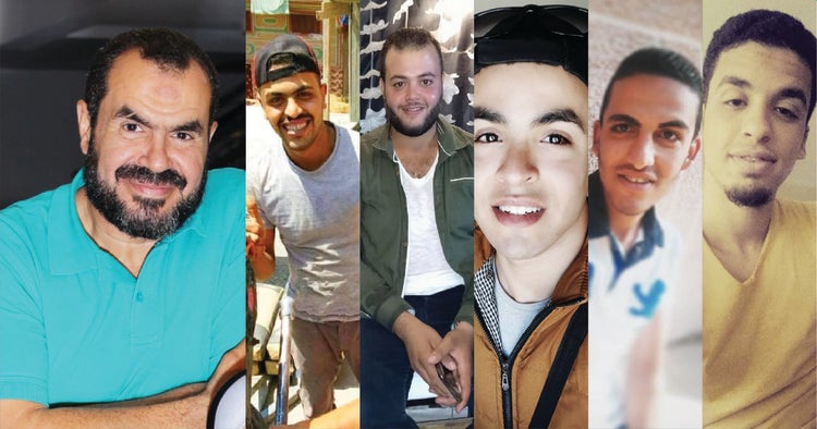 From left to right: Dr. Salah Soltan, Ahmed Soltan, Mahmoud Soltan, Hamza Soltan, Mostafa Soltan, Esmaeel Soltan 