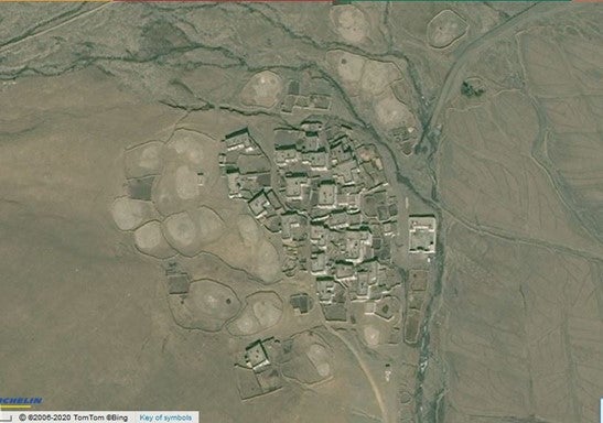 Satellite image of a town