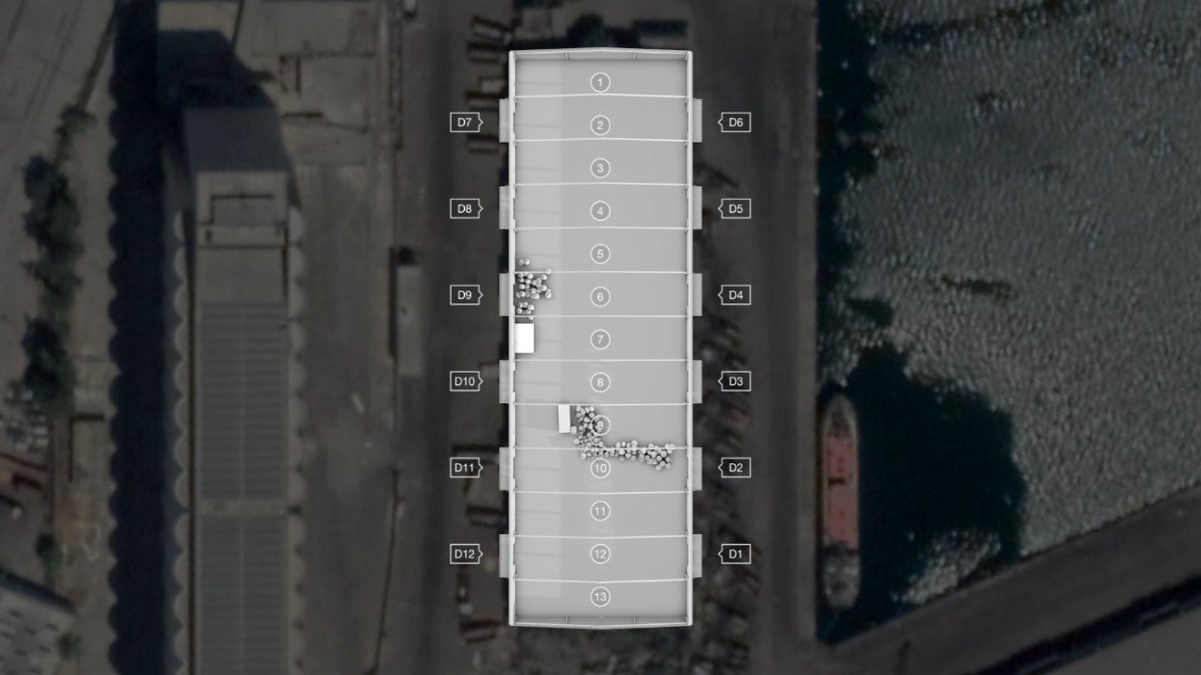 Diagram of a storage hangar 