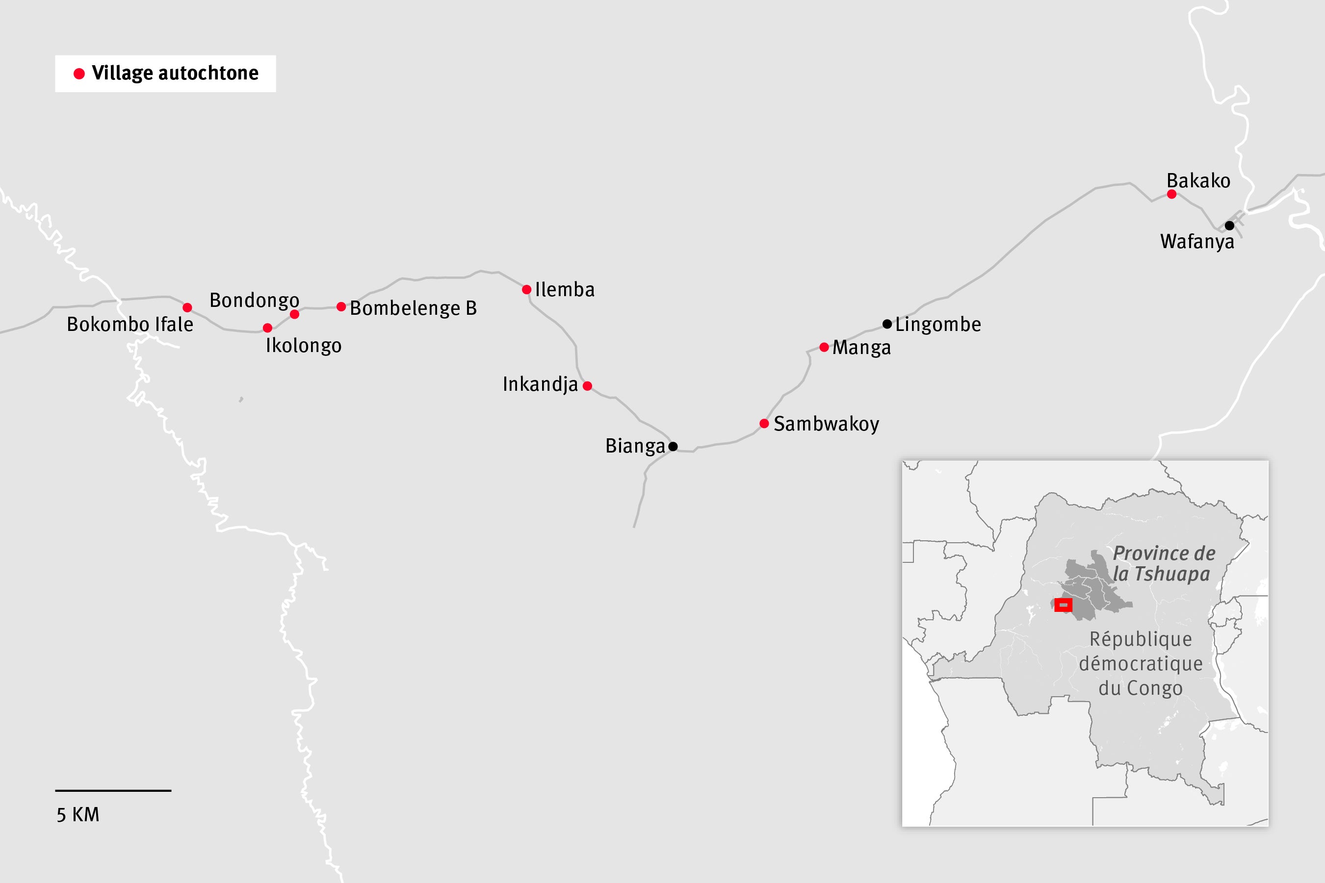 Carte du secteur de Bianga 
