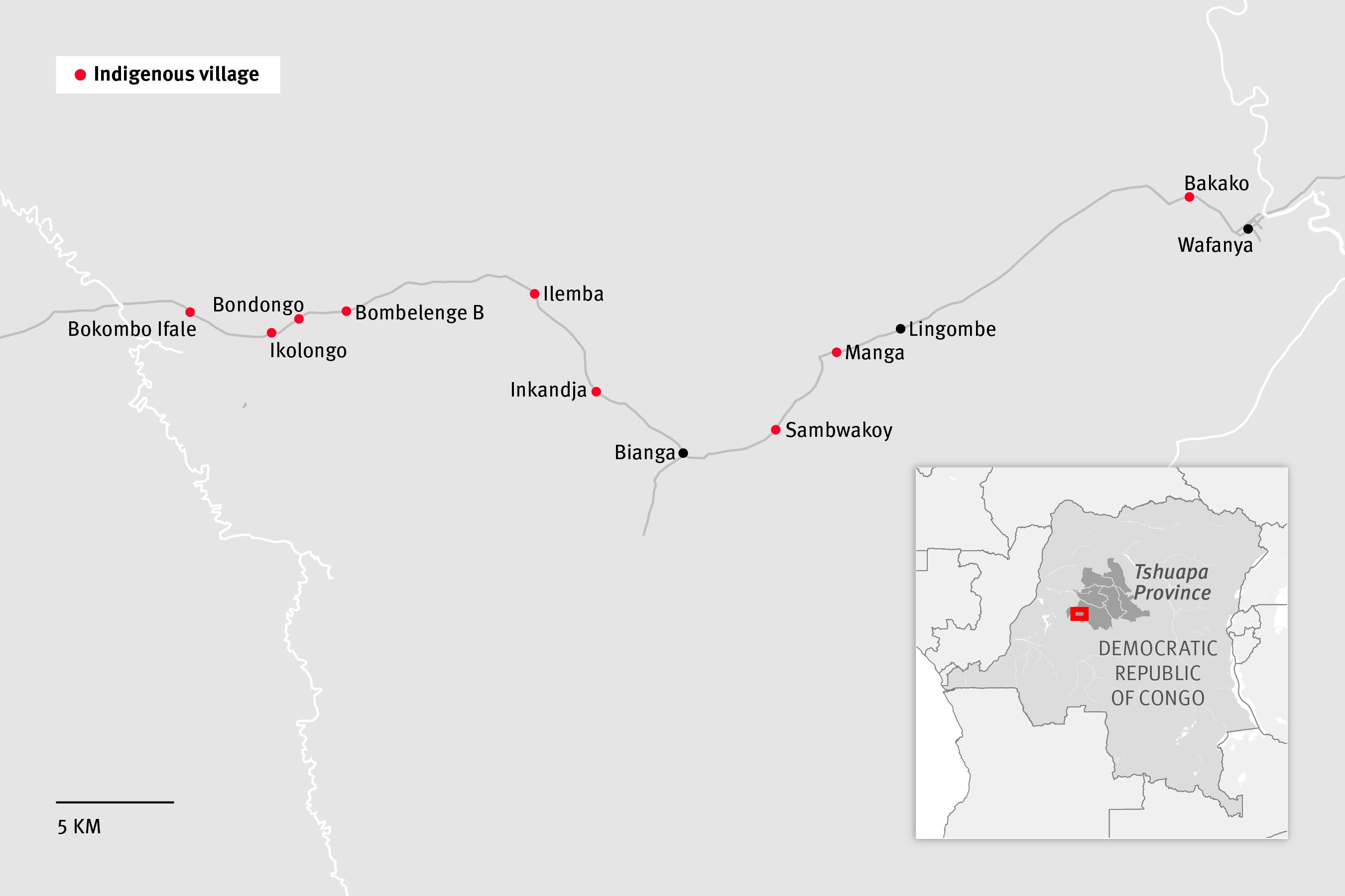 Map of the Bianga district