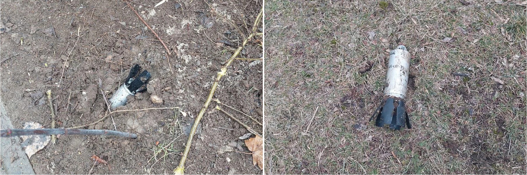 Composite image of unexploded submunitions