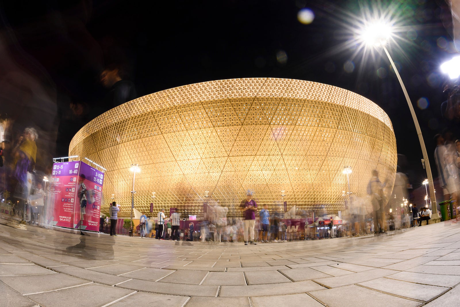 Estádio Lusail em Lusail, Qatar, onde a final da Copa do Mundo de 2022 será disputada em 18 de dezembro de 2022.