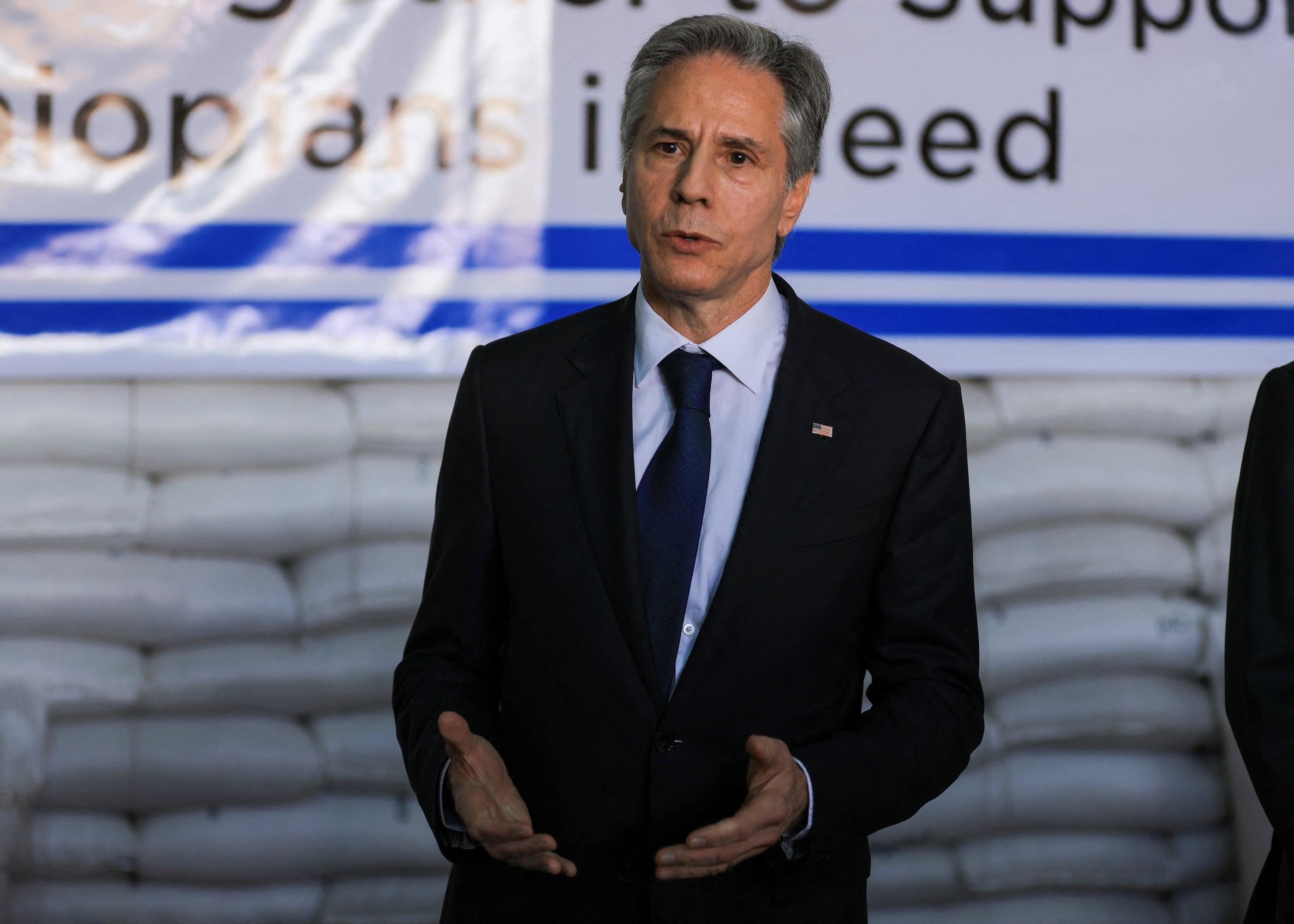 U.S. Secretary of State Antony Blinken visits a U.N. Logistics Center Warehouse in Addis Ababa, Ethiopia.