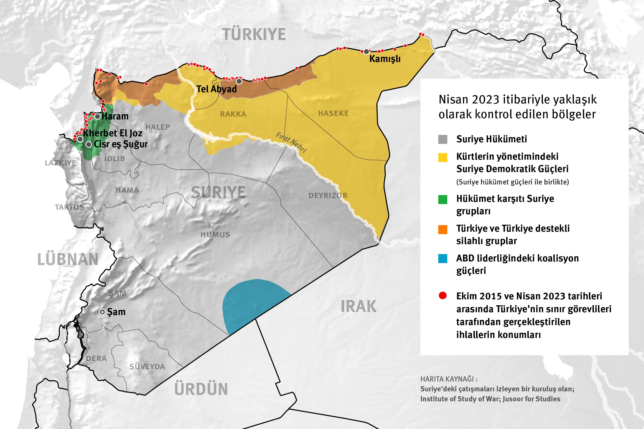 Syria Map Border Attacks