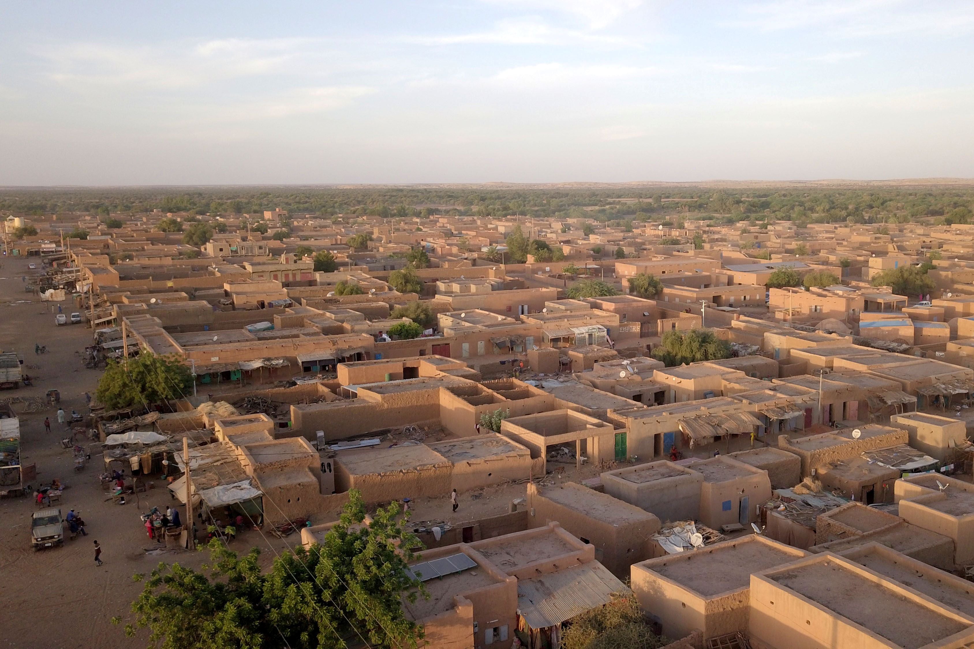 Une vue aérienne de la ville de Ménaka, au Mali, le 22 novembre 2020. 