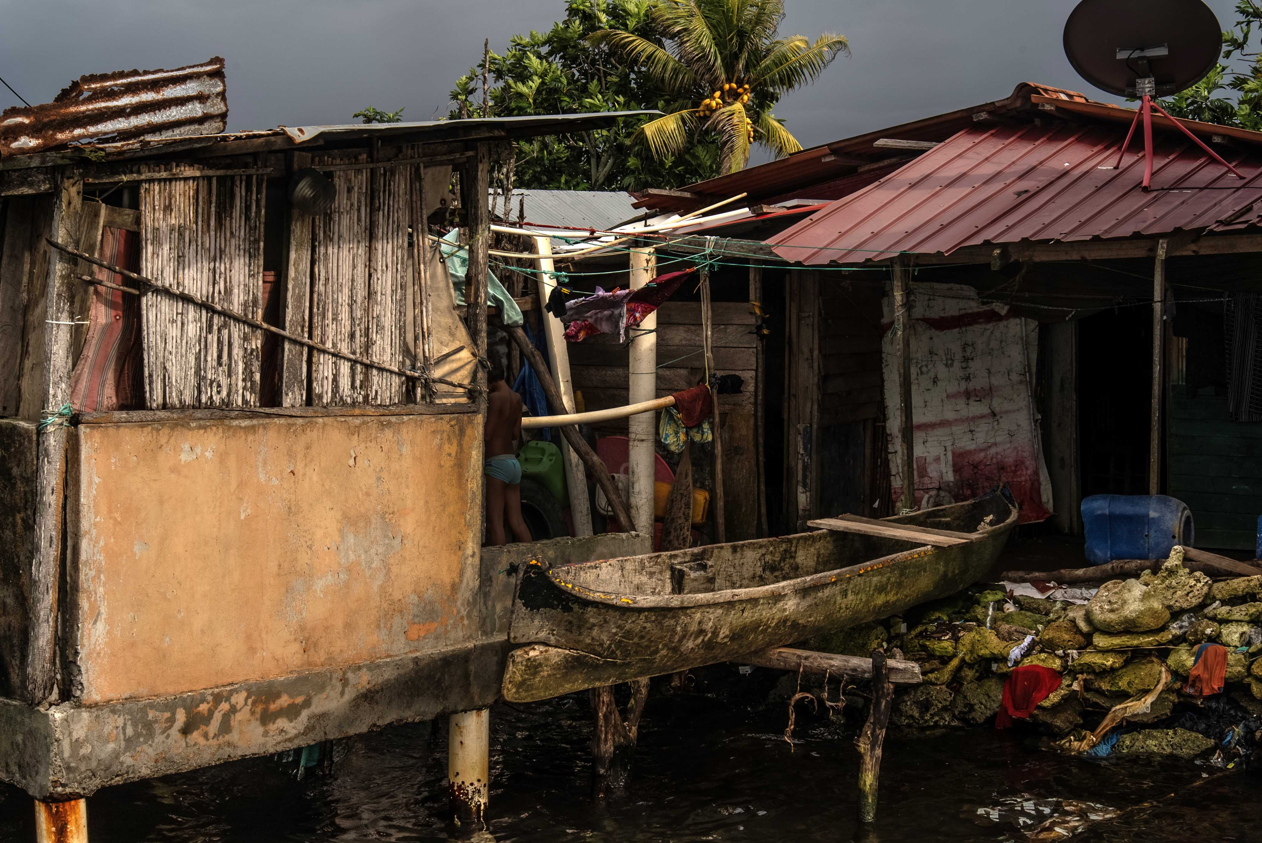 A latrine on the island that empties into the open ocean