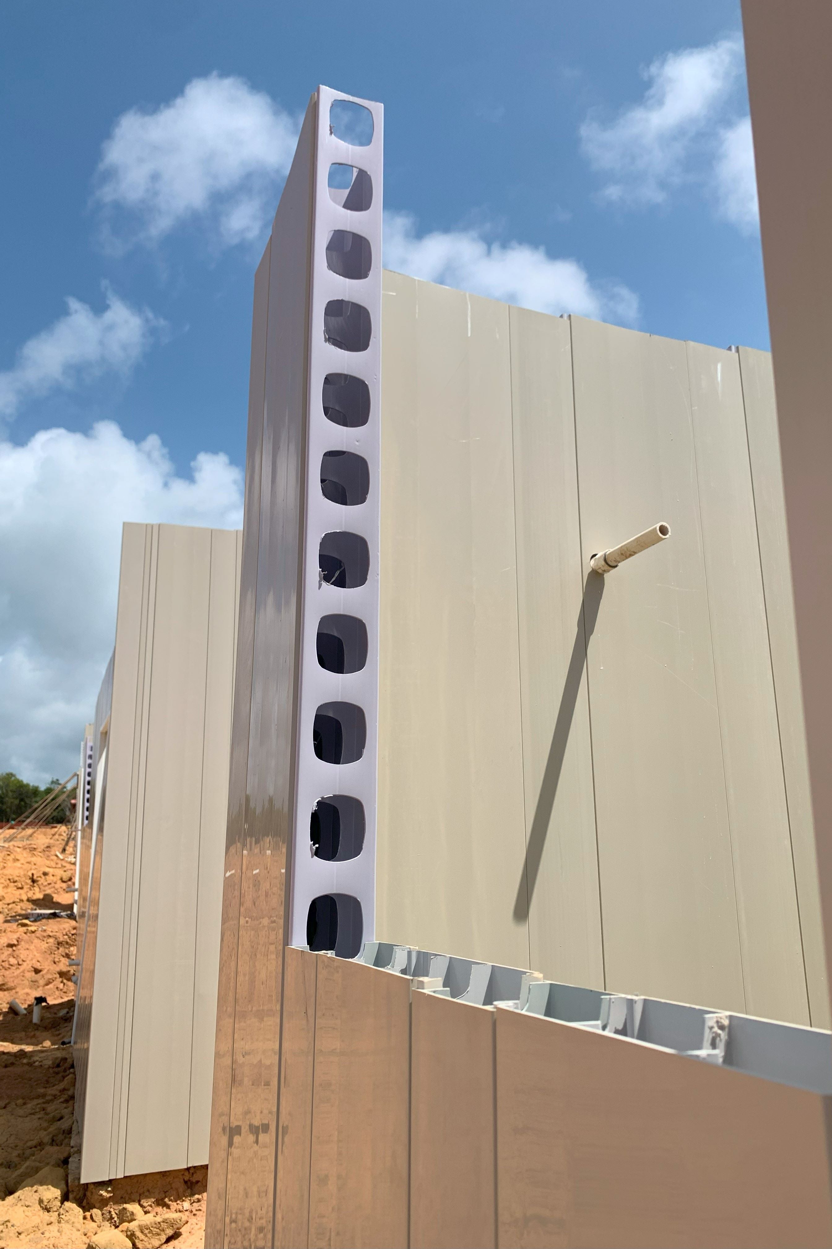 Houses under construction.