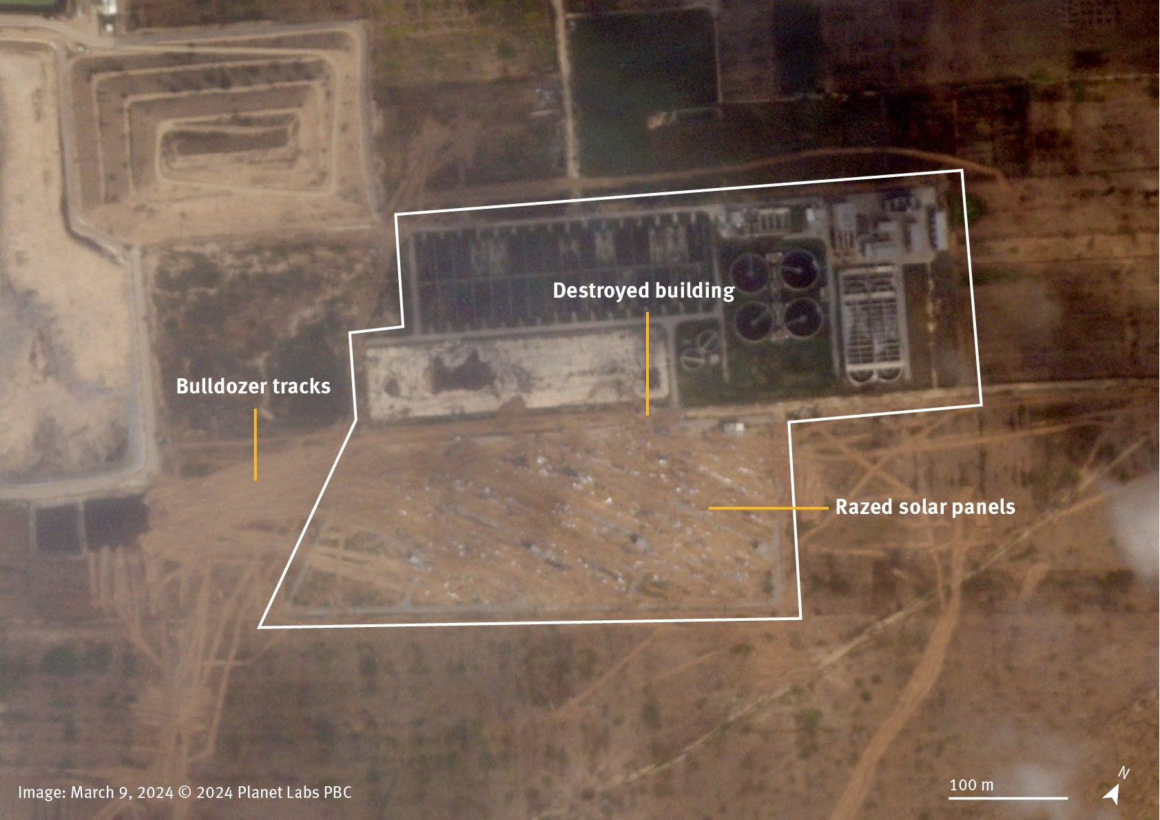 Annotated satellite image