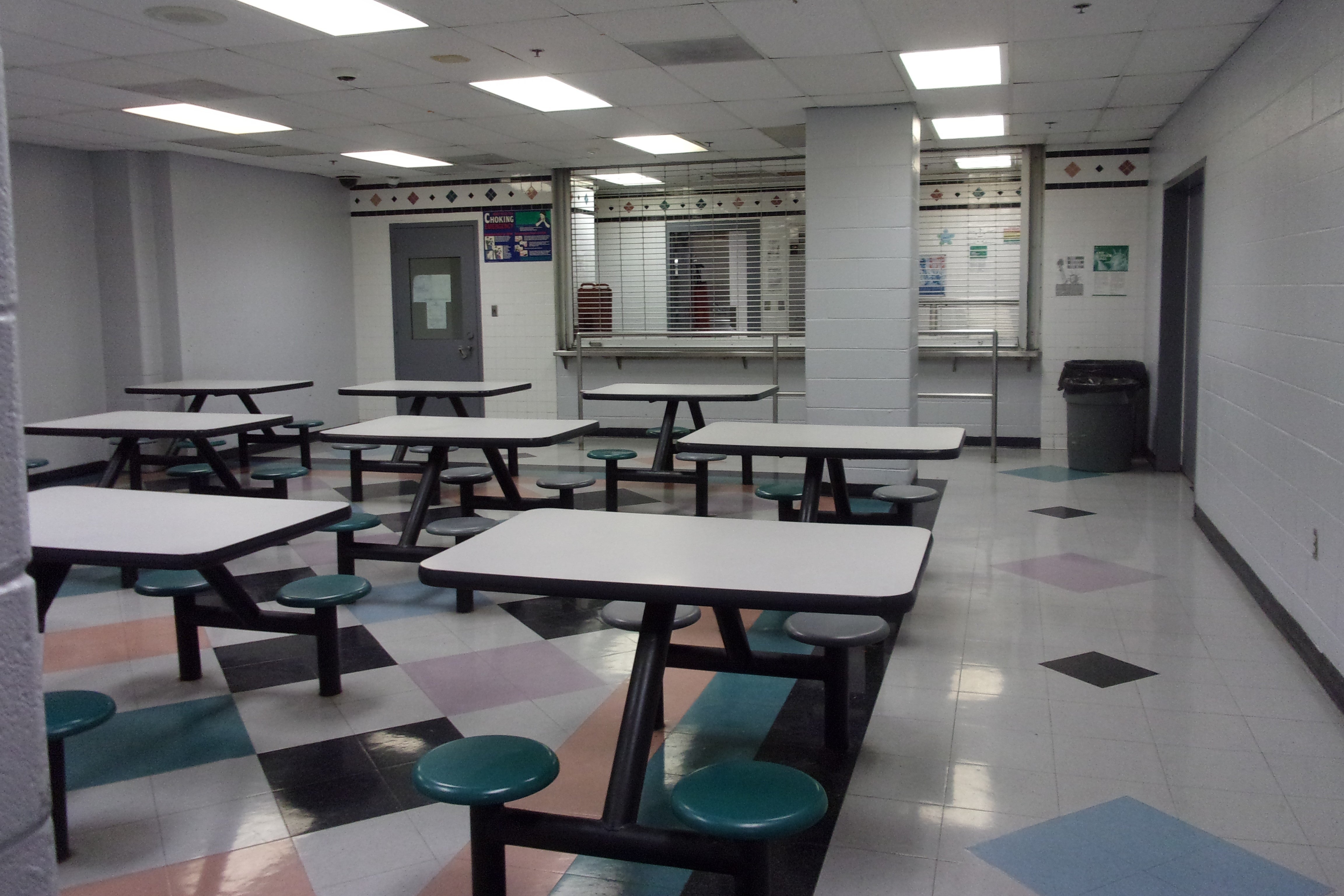  Cafeteria in Essex County Juvenile Detention Center, Newark, New Jersey.
