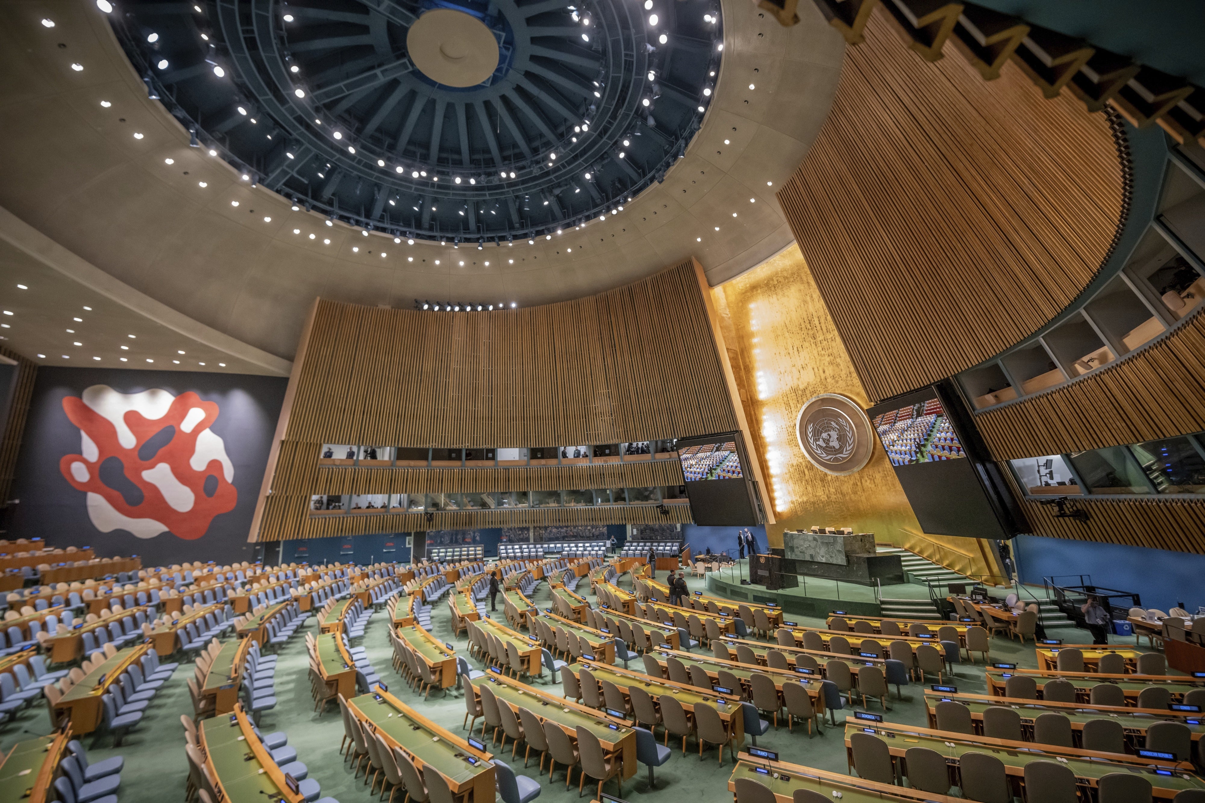 The UN General Assembly Hall, New York, September 24, 2024. 