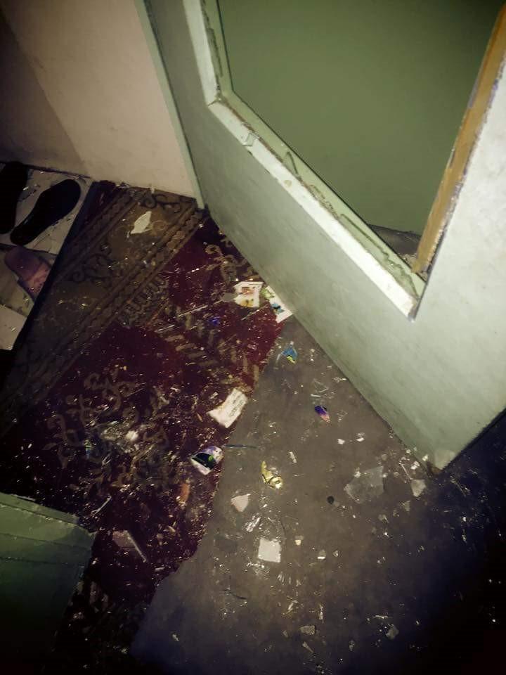 Damage to the mosque of Aubervilliers, a suburb north of Paris, during a police raid on November 17, 2015, carried out under emergency powers.  