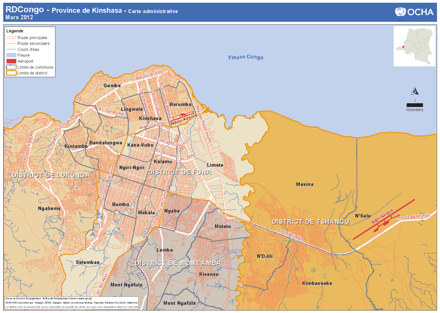 Map provided courtesy of the UN Office for the Coordination of Humanitarian Affairs. The boundaries and names shown and the designations used on this map do not imply official endorsement or acceptance by the United Nations.