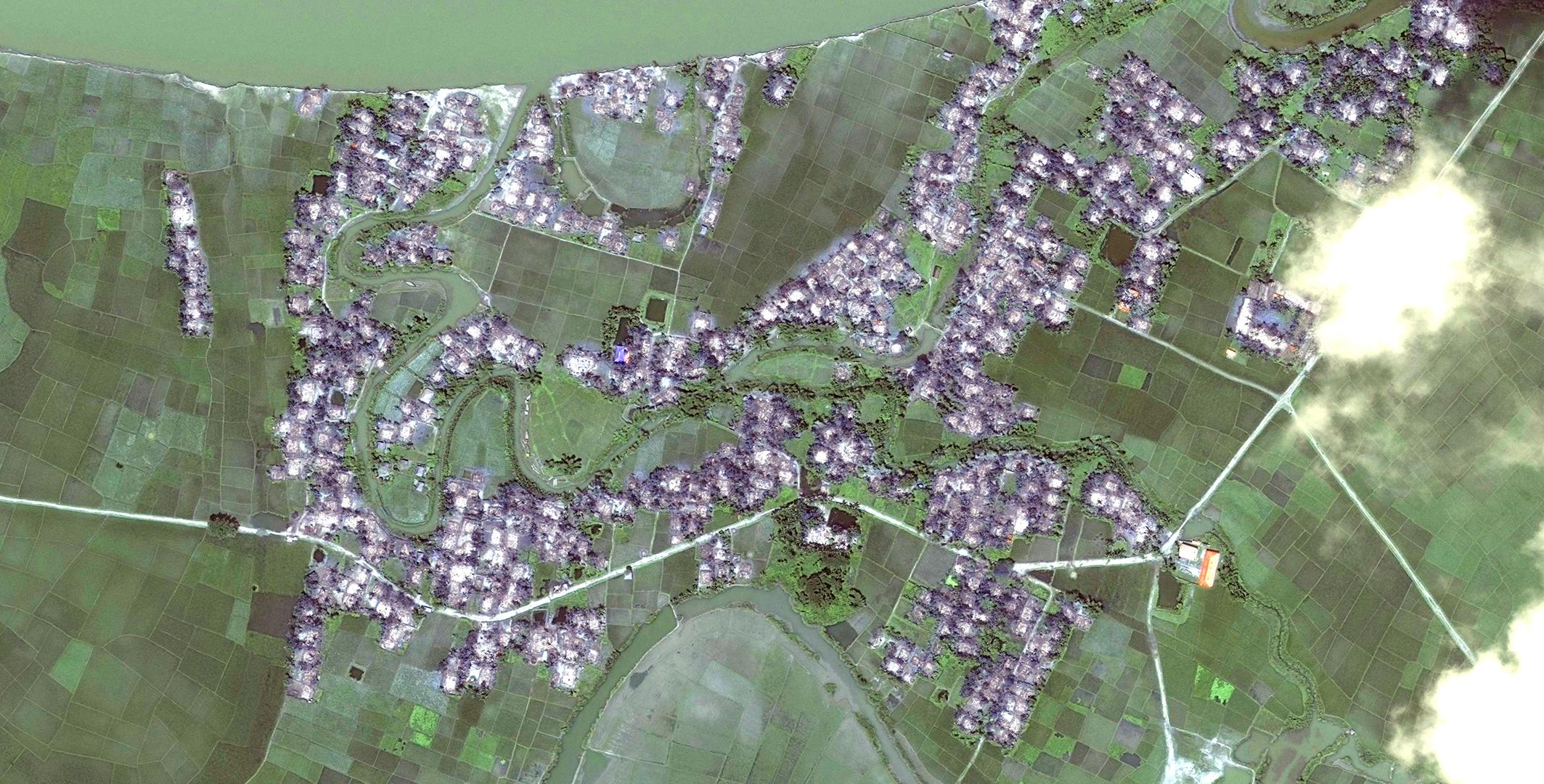Satellite imagery recorded after the destruction of Myar Zin village.
