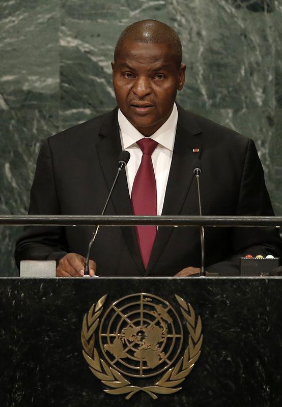 President Faustin Archange Touadera of the Central African Republic addresses the 71st United Nations General Assembly in New York, U.S., September 23, 2016.