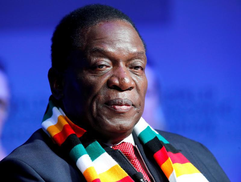 津巴布韦总统姆南加古瓦（Emmerson Mnangagwa）出席世界经济论坛年会，瑞士达沃斯，2018年1月24日。