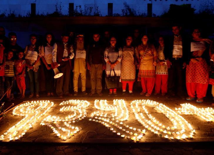 Activists hold an event in memory of people who were disappeared during Nepal’s decade-long civil war, Kathmandu, August 30, 2017.