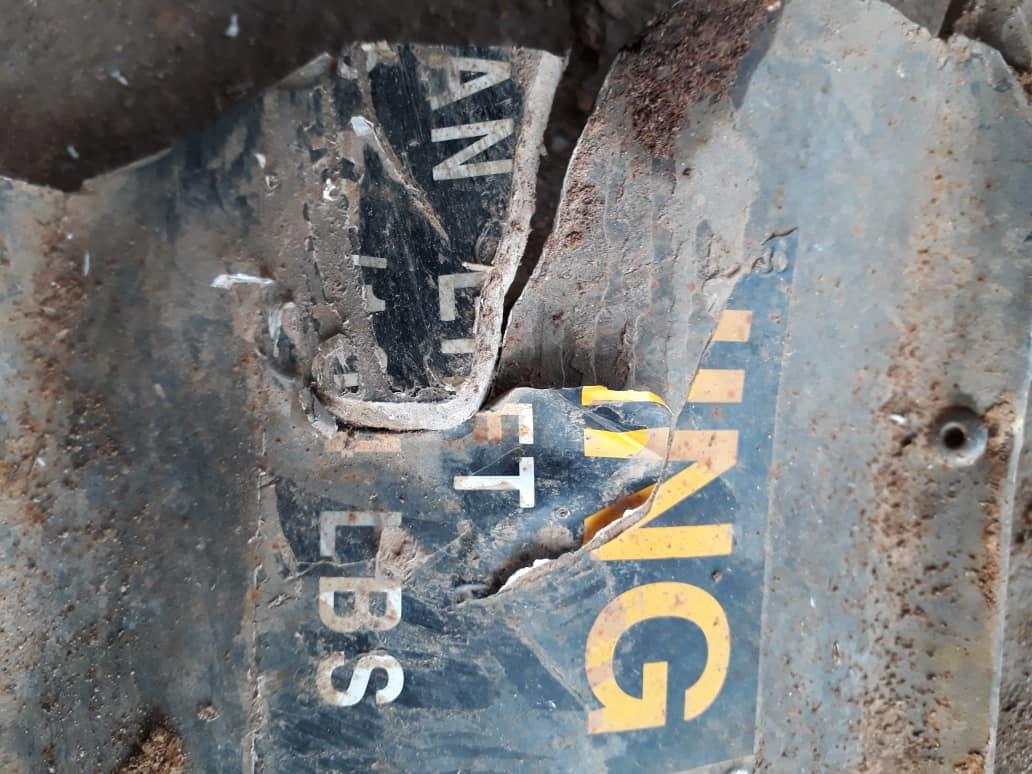 Hellfire missile remnant from US-led coalition airstrike on Tal al-Jayer, Syria on July 12, 2018.