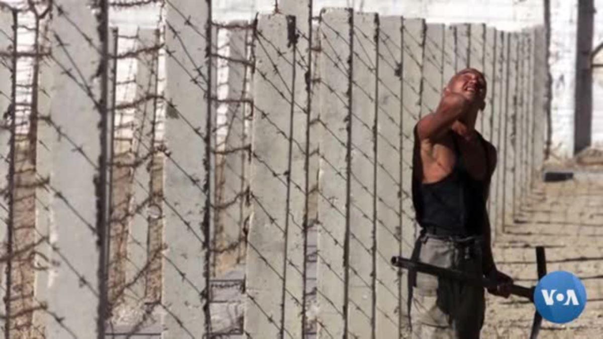 Screenshot from a video showing a photo of a prisoner working at Uzbekistan's Jaslyk prison.