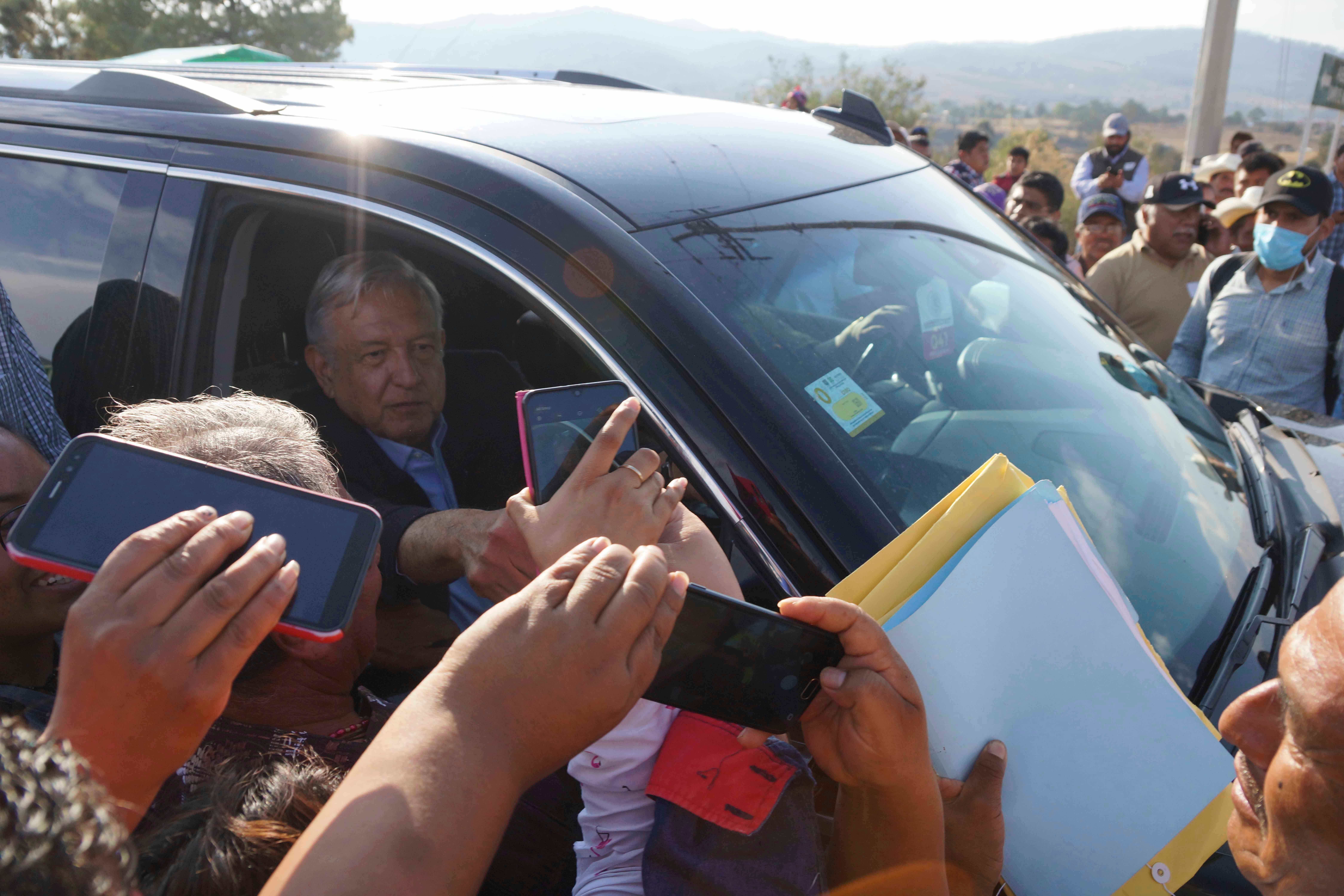 President of Mexico, Andrés Manuel López Obrador, during his visit to the Rural Hospital of Tlaxiaco municipality, on Friday, March 20, 2020.
