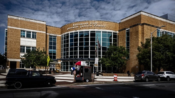 Exterior of the Baltimore City Juvenile Justice Center, in Baltimore, Maryland, September 27, 2023. 