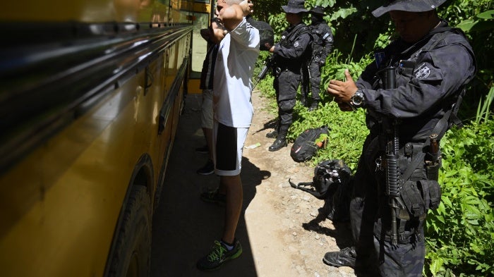 Police El Salvador State of Emergency 