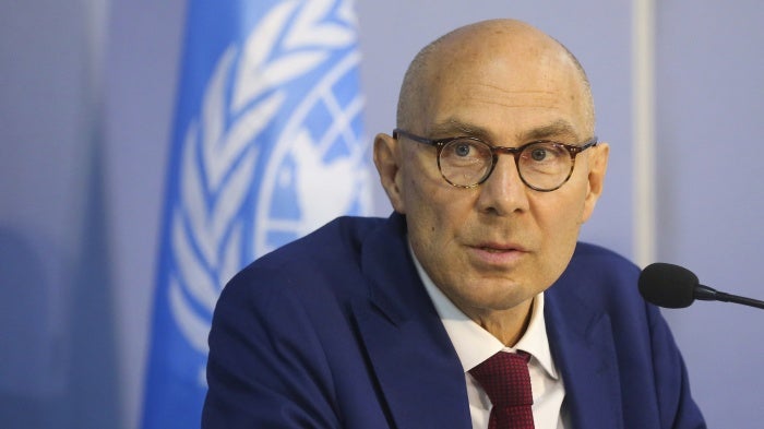 United Nations High Commissioner for Human Rights Volker Turk holds a press conference in Colombo, Sri Lanka, June 26, 2025.