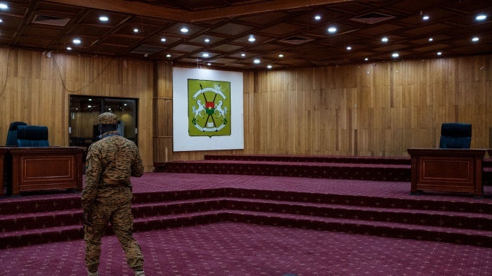 A court room in Ouagadougou, Burkina Faso, February 3, 2022.