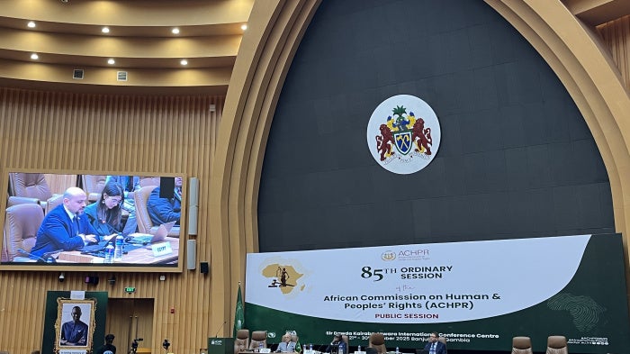 Session of the African Commission for Human and Peoples’ Rights in Banjul, The Gambia, during Egypt’s review in October 2025.