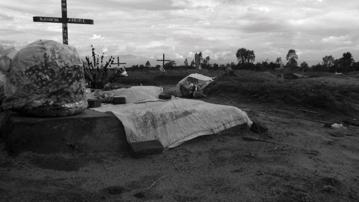 Graves of victims of the September 18, 2011 Gatumba attack.