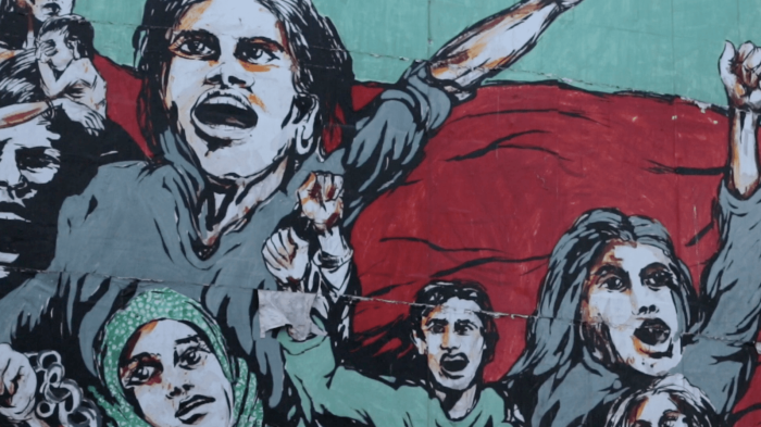 Graffiti art that calls for respecting freedom of expression in India.