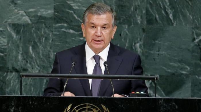 Uzbekistan President Shavkat Mirziyoyev addresses the 72nd United Nations General Assembly at U.N. Headquarters in New York, U.S., September 19, 2017.