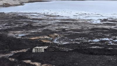 A slime pit on the outskirts of New York on the front line in the Donetsk region, Ukraine. 
