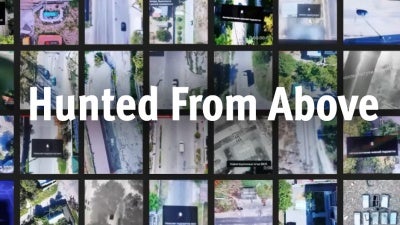 Multiple frames depicting drones in Kherson, Ukraine. 