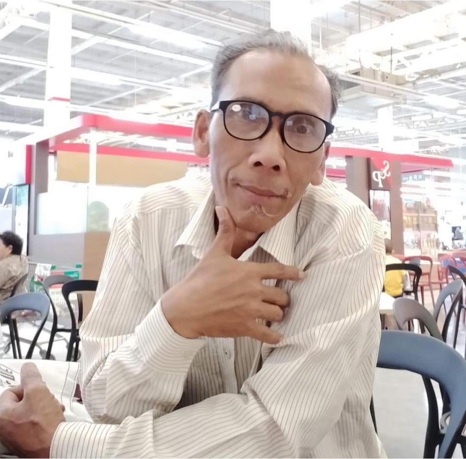 Chum Sarath, in a photograph posted to former CNRP parliamentarian Kong Saphea’s Facebook page, October 6, 2020.