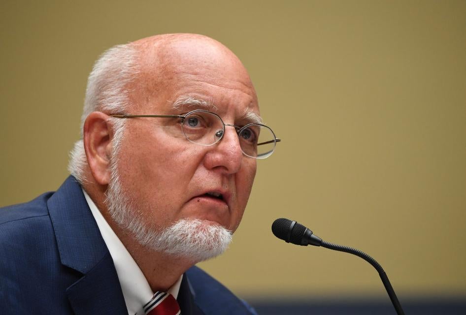Dr. Robert Redfield, director of the Centers for Disease Control and Prevention (CDC), testifies before Congress on the Coronavirus crisis, July 31, 2020 on Capitol Hill in Washington. 