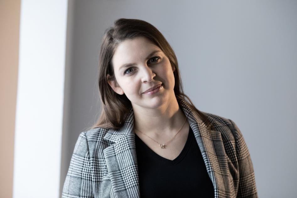 Anna Rivina, head of Nasiliu.net center, an awareness-raising group that provides assistance to domestic violence survivors. 