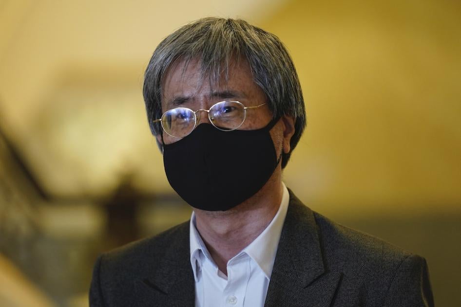 Malaysiakini's editor-in-chief Steven Gan speaks to the media at the Federal Court in in Putrajaya, Malaysia on February 19, 2021. 