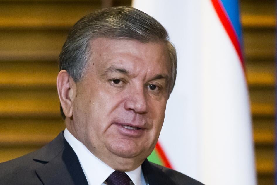Uzbekistan's President Shavkat Mirziyoyev speaking in Qingdao, China on June 9, 2018. © 2018 AP Photo/Alexander Zemlianichenko