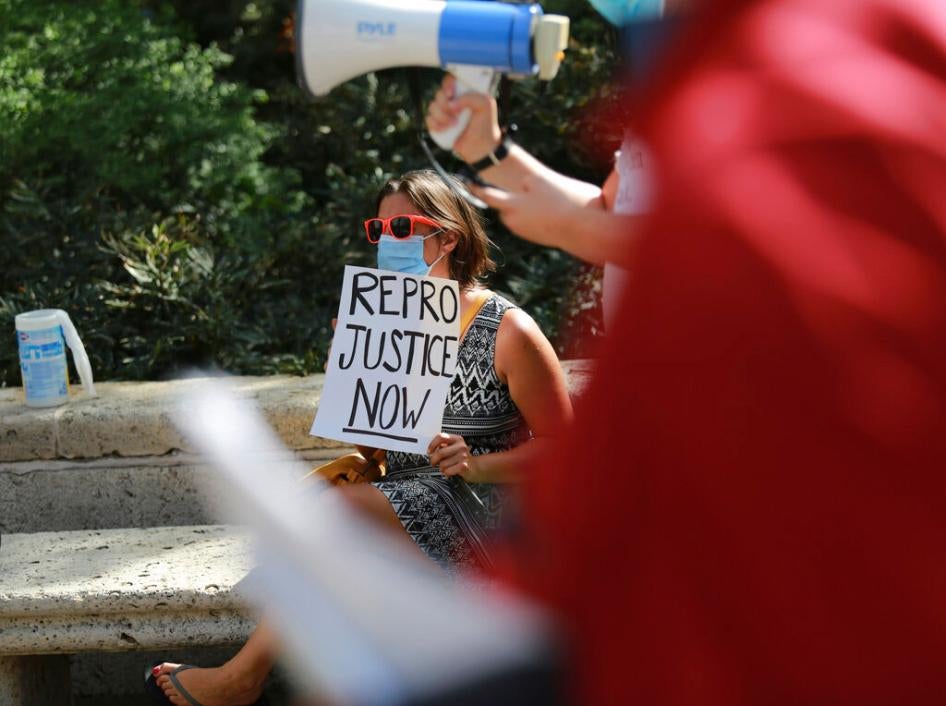 Protesters march from City Hall to the federal courthouse in protest of the new state abortion law in Houston, Texas on September 5th, 2021.