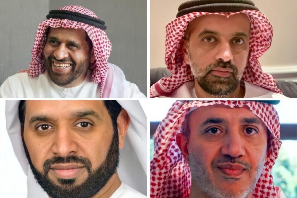 Saeed al-Tenaiji (top left), Hamad al-Shamsi (top right), Ahmed al-Shaiba al-Nuaimi (bottom left), and Mohammed Saqr al-Zaabi (bottom right). 
