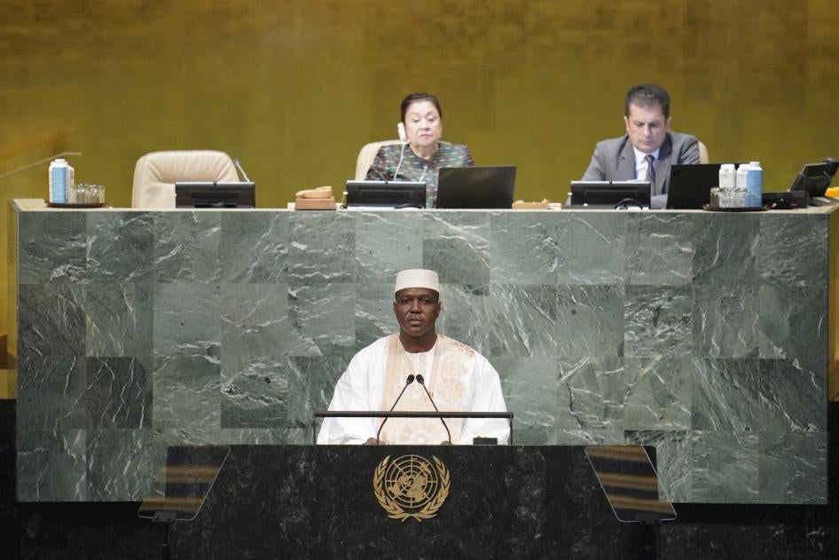 Acting Prime Minister of Mali Abdoulaye Maïga addresses the UN. 