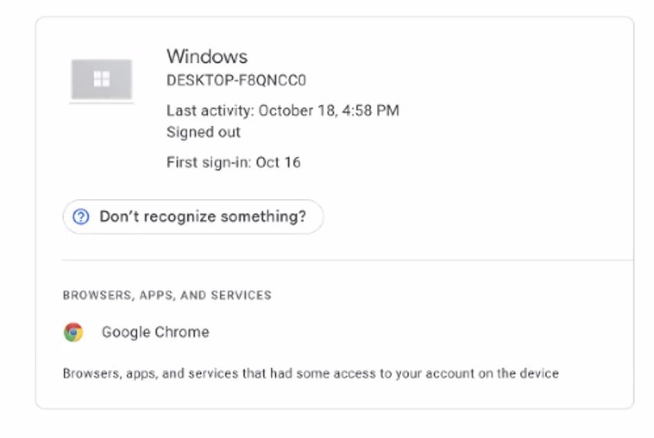 Computer name associated with compromised accounts