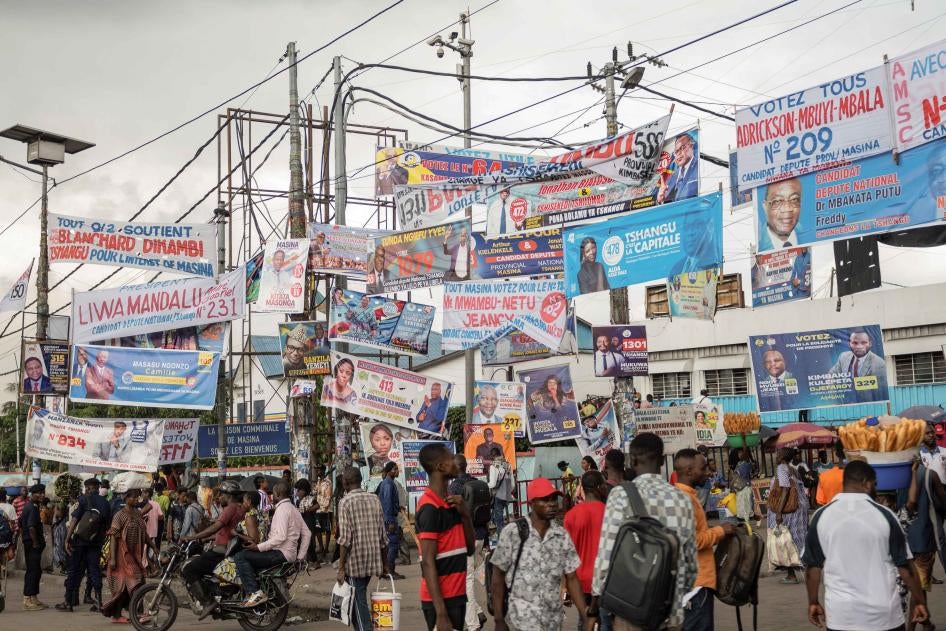 Election banners in Kinshasa, Democratic Republic of Congo, December 9, 2023.