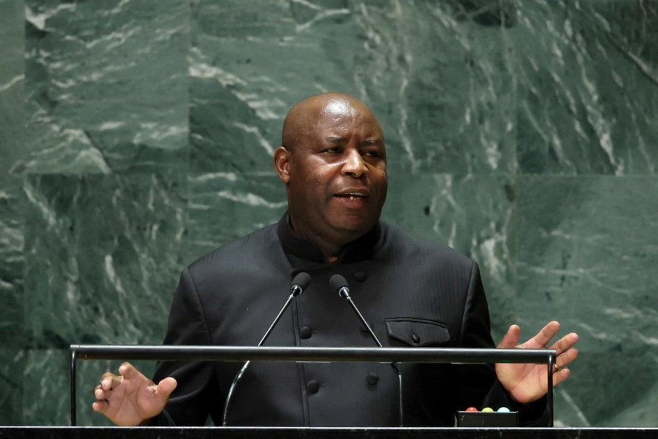 Burundi President Evariste Ndayishimiye addresses the U.N. General Assembly in New York City, September 21, 2023.