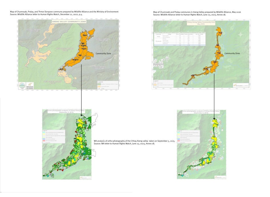 Map Comparison of Chumnoab and Pralay commune boundaries to land use analysis