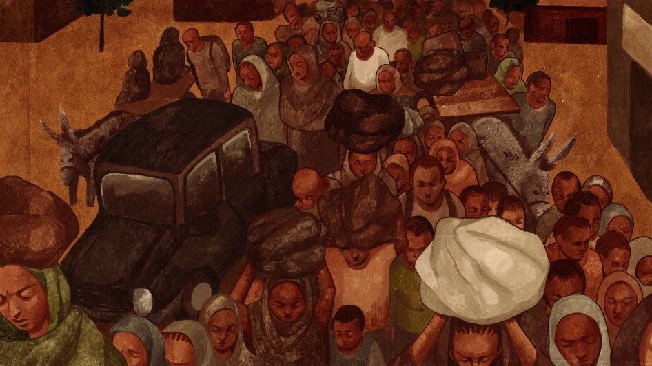 An artist’s depiction of an eyewitness’ description of the convoy to Ardamata. 