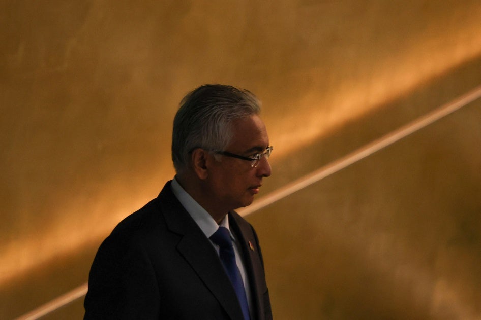 Mauritius Prime Minister Pravind Kumar Jugnauth at the 77th United Nations General Assembly at the UN headquarters, in New York City, US, September 23, 2022.