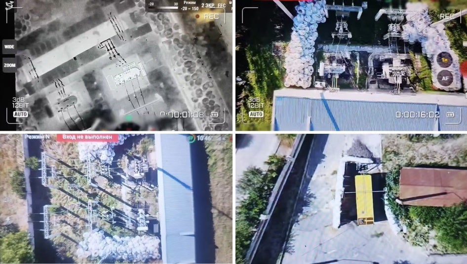 Collage of screengrabs of geolocated drone videos