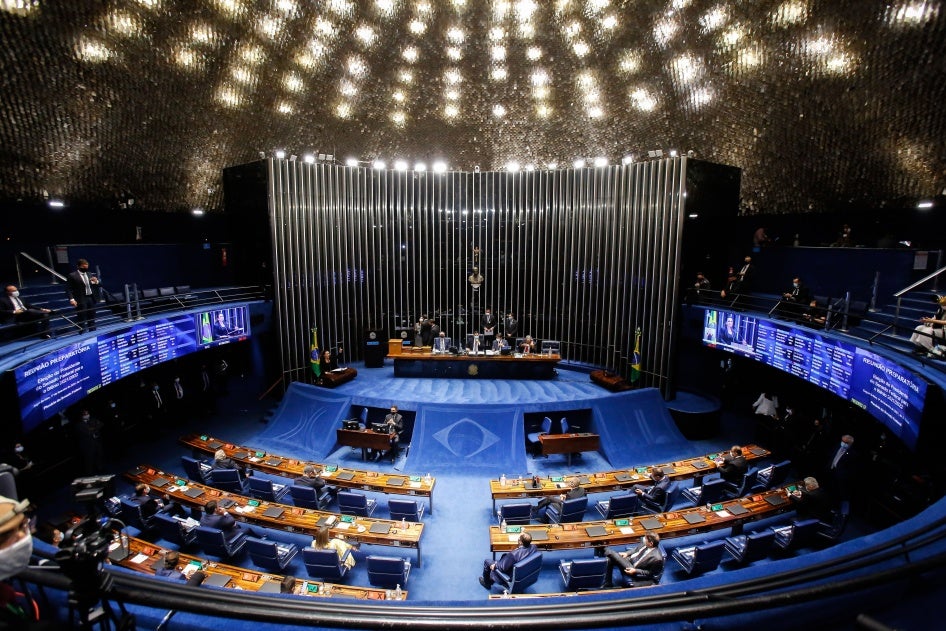 Sessão do Senado em Brasília, 1 de fevereiro de 2021.